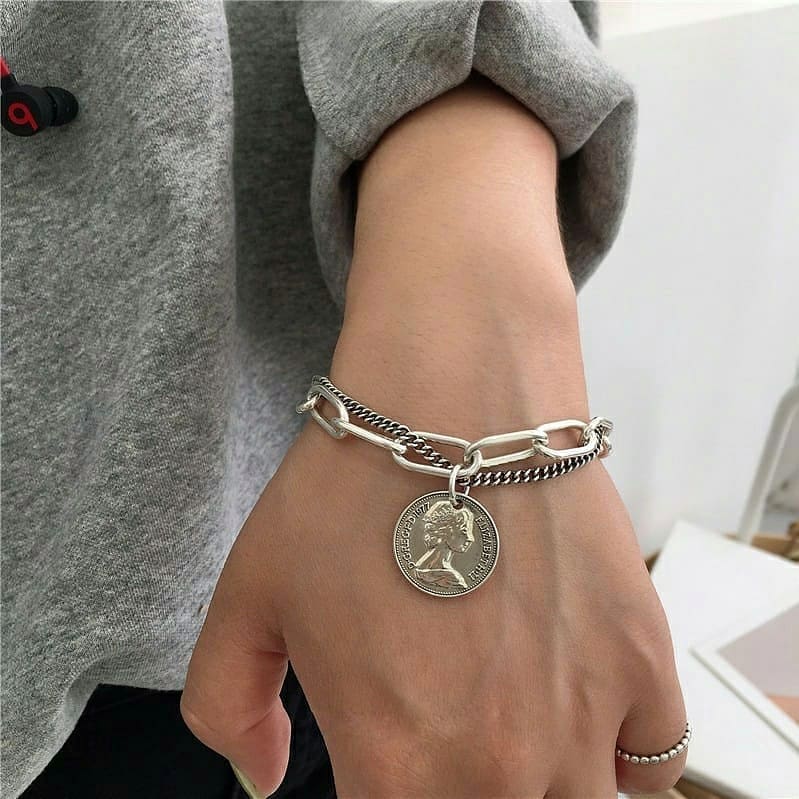 Edgy Coin Link Bracelet