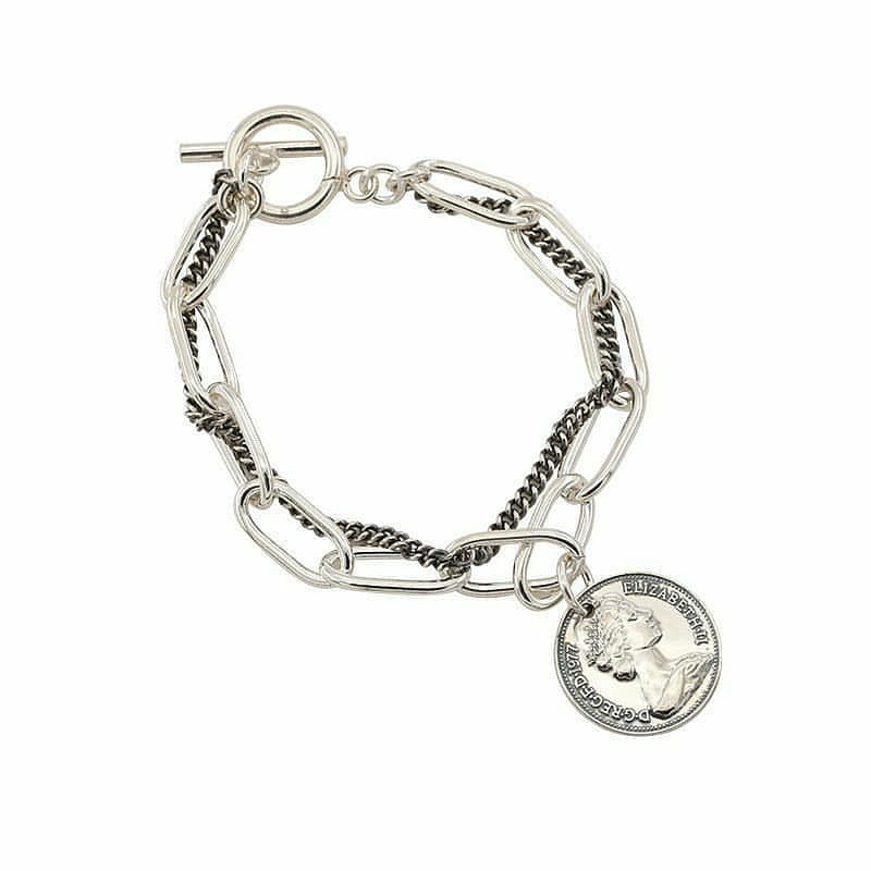 Edgy Coin Link Bracelet