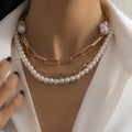 Baroque Pearl Gold Layered Necklace