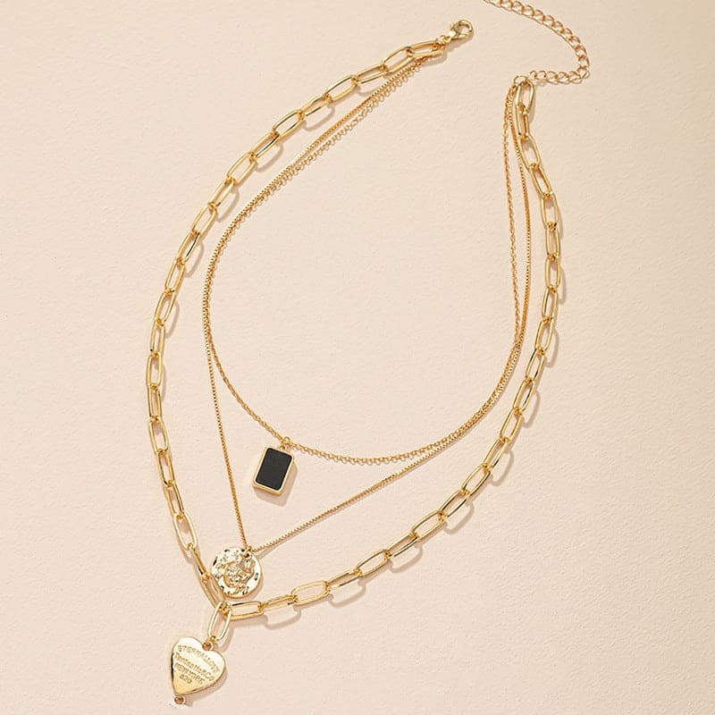 Portrait Layered Necklace – Gold