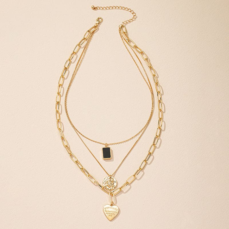 Portrait Layered Necklace – Gold