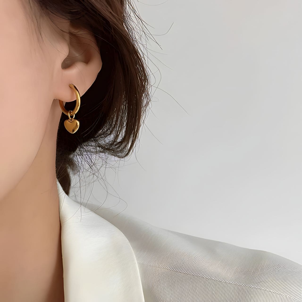 Detachable Heart Huggie Earrings