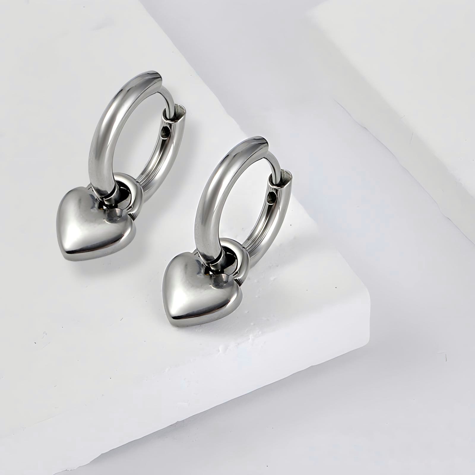 Detachable Heart Huggie Earrings