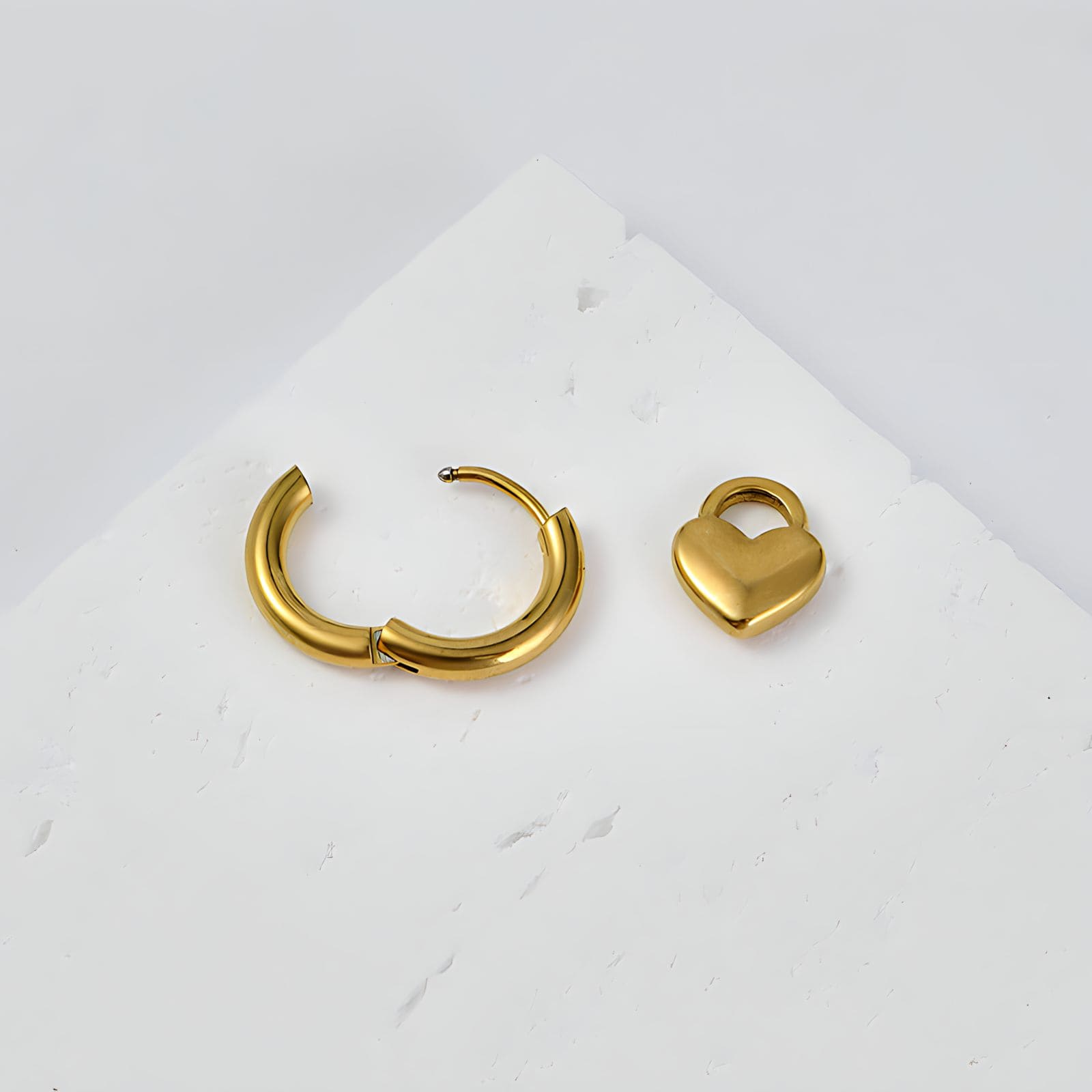 Detachable Heart Huggie Earrings