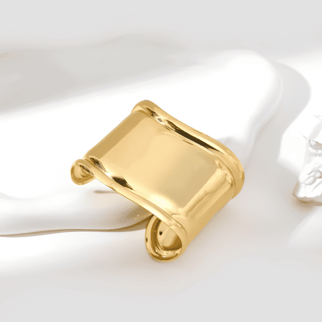 Ripple Geometric Cuff Bracelet