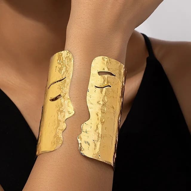 Bracelet – Statement Abstract Face Cuff