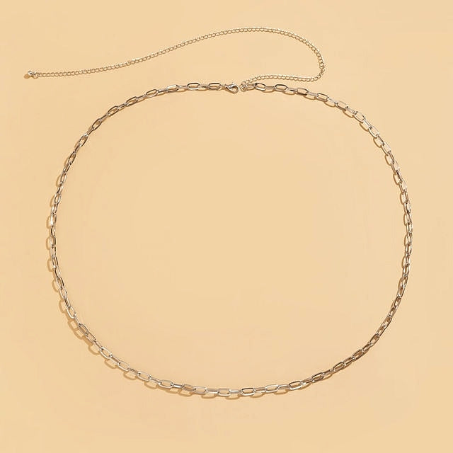 Silver Paperclip Link Waist Chain
