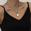 Necklace – Lock and Chain Link Layered