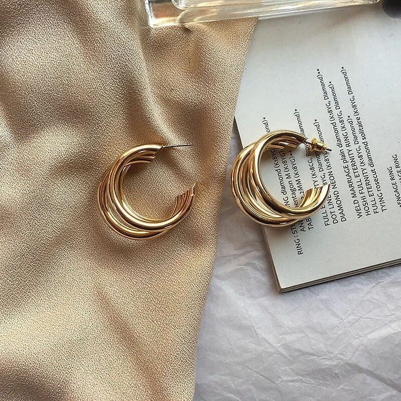 Tri Hoop Earrings