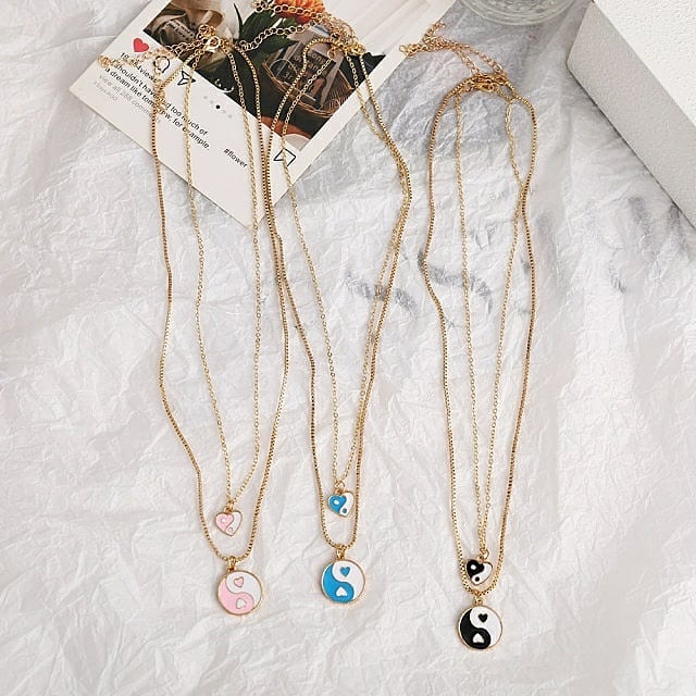 Layered Y2K Yin Yang Necklace