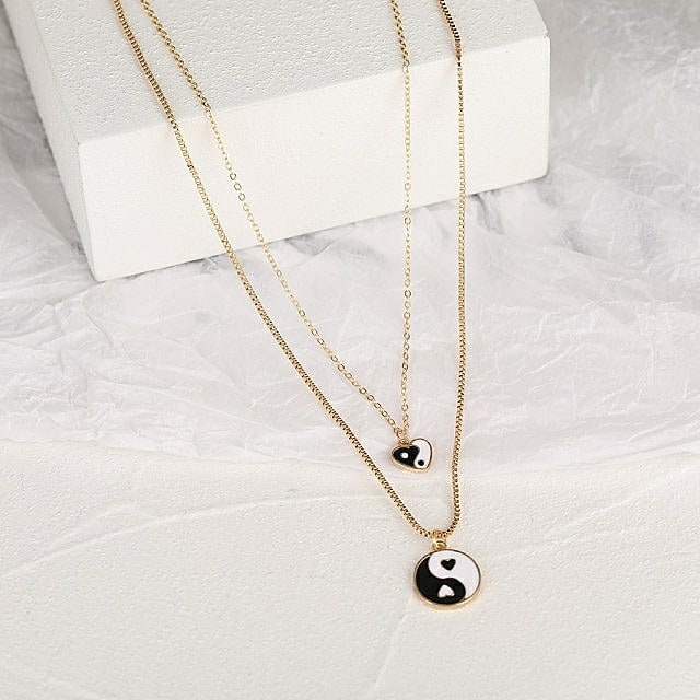 Layered Y2K Yin Yang Necklace