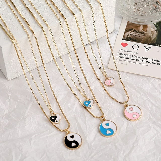 Layered Y2K Yin Yang Necklace