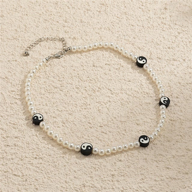 Y2K Pearl Yin Yang Necklace
