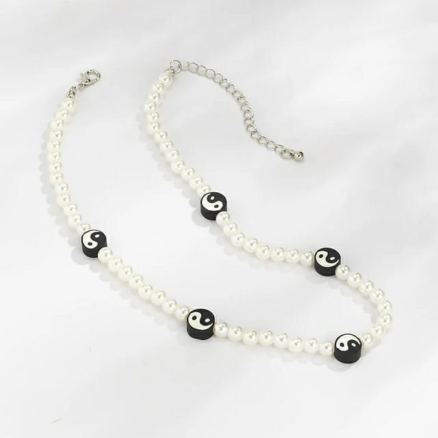 Y2K Pearl Yin Yang Necklace