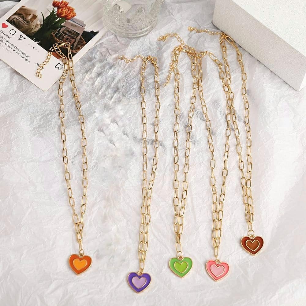 Y2K Double Heart Necklace